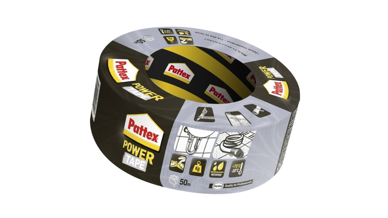 Plakband Pattex Power Tape 50mmx50m grijs