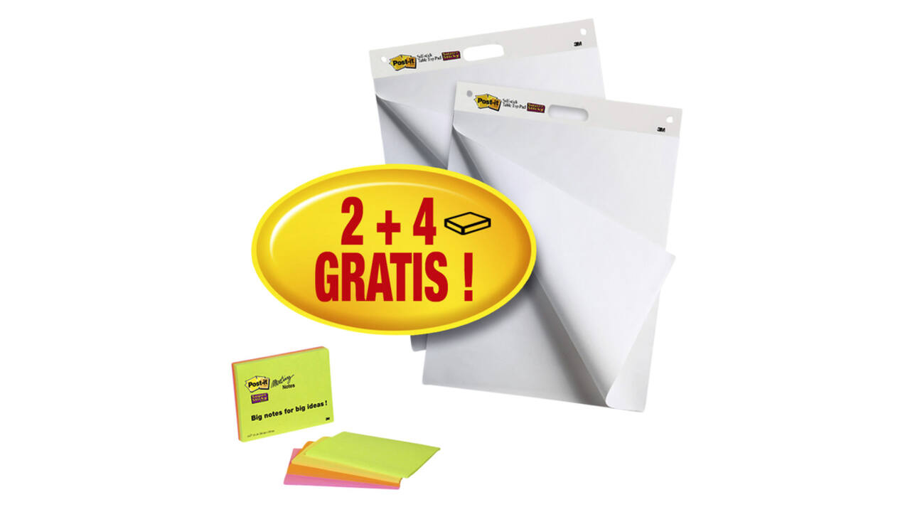 Meeting chart Post-it 559 Super Sticky 63.5x76.2cm 2 blokken + 1 pak Meeting notes gratis