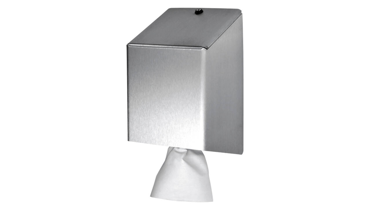 Poetspapierdispenser Euro Products universeel medium zilver 438990