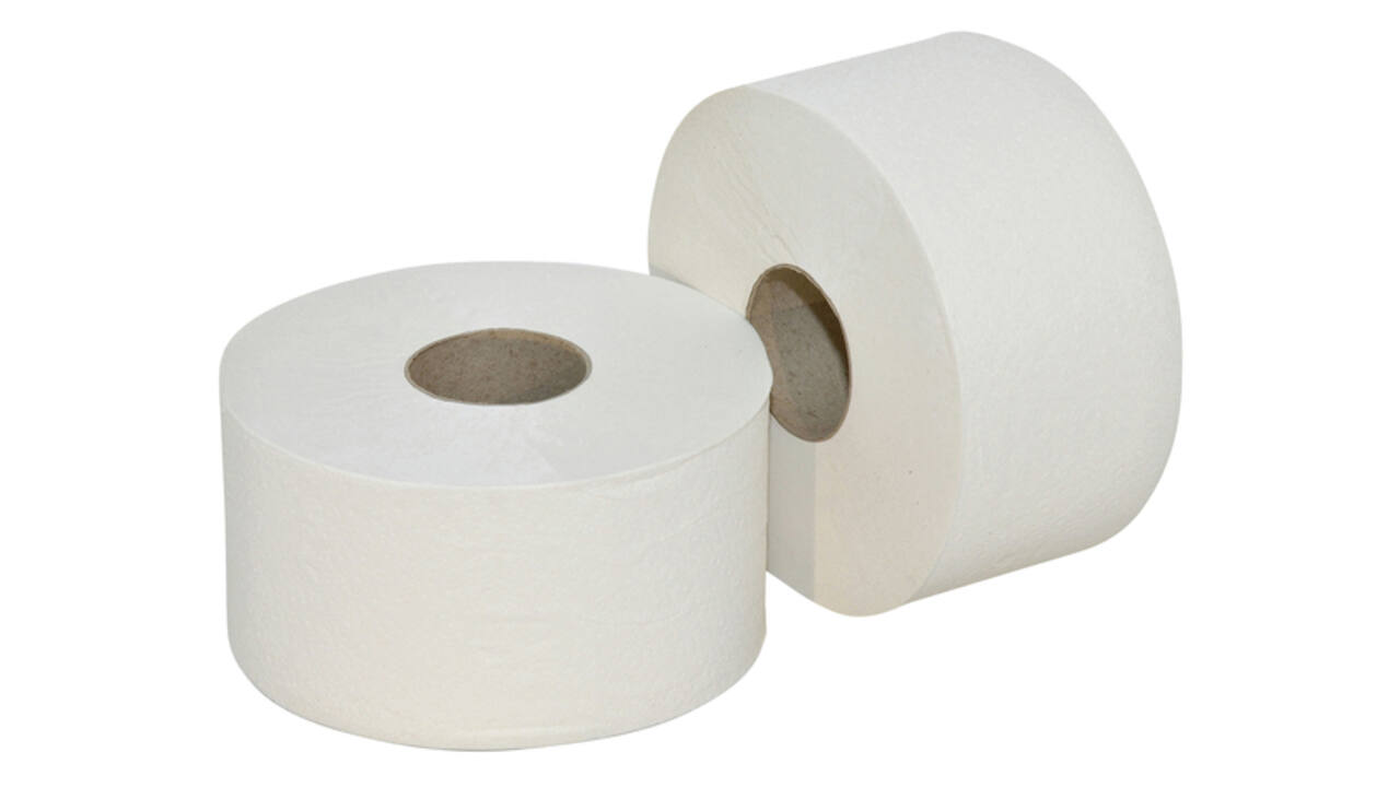 Toiletpapier Euro Products Q5 jumbo klein recycled 2-laags 180m wit 240218