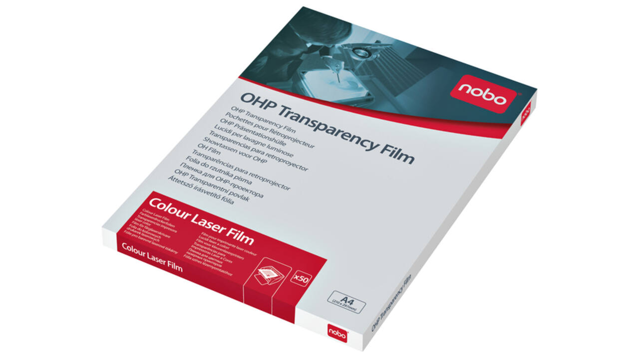 Overheadprojector transparanten Nobo voor kleurenlaserprinters 50 stuks