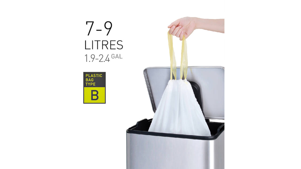 Afvalzak EKO MDPE type B met trekband 40x45cm 7-9L wit rol à 25 stuks