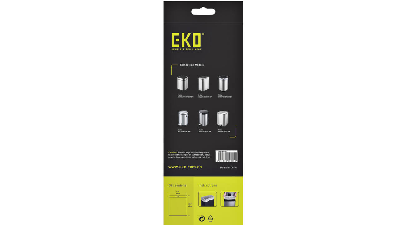 Afvalzak EKO MDPE type B met trekband 40x45cm 7-9L wit rol à 25 stuks