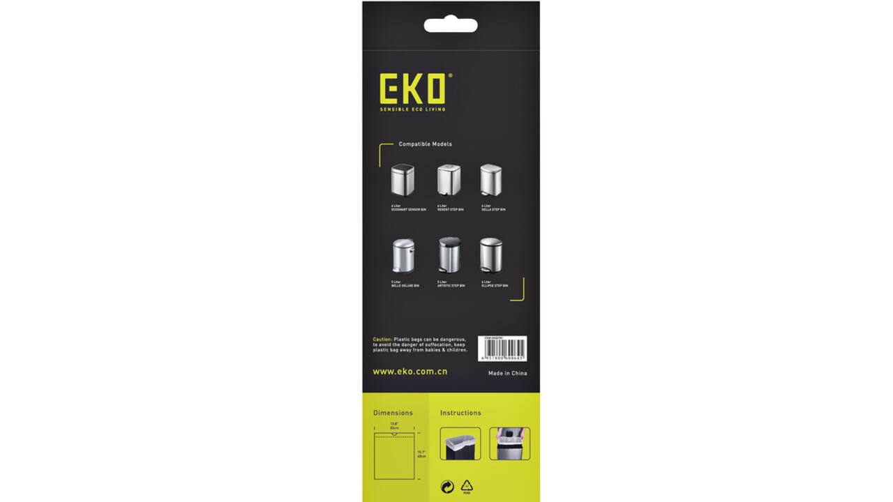 Afvalzak EKO MDPE type A met trekband 35x40cm 3-6L wit rol à 30 stuks