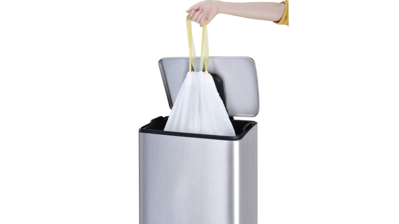 Afvalzak EKO MDPE type D met trekband 55x55cm 18-21L wit rol à 20 stuks