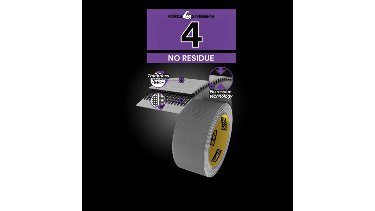 Duct tape Scotch Extremium no residue 18.2mx48mm grijs