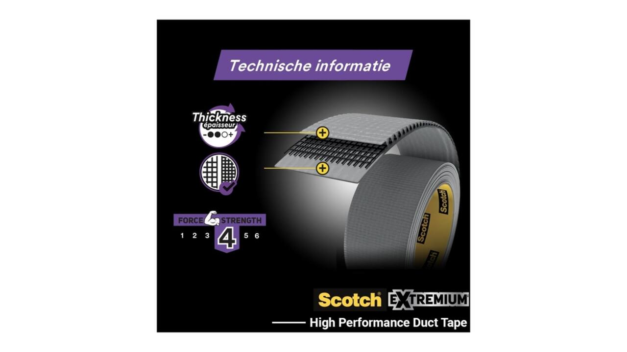 Duct tape Scotch Extremium no residue 18.2mx48mm grijs