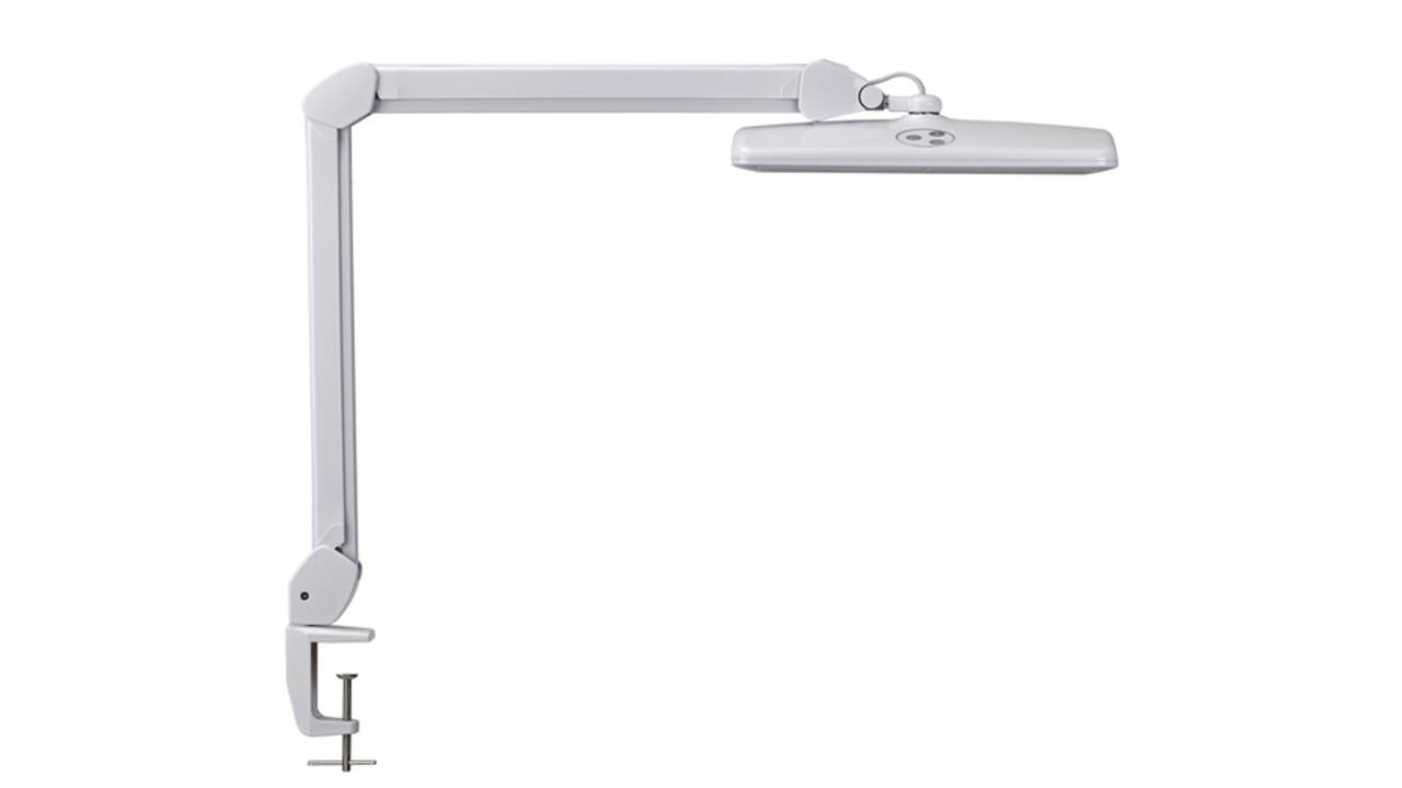 Werkpleklamp MAUL Intro LED tafelklem dimbaar wit