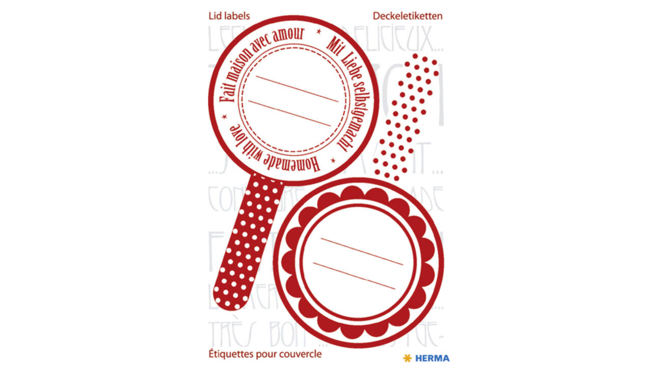 Etiket HERMA 15446 keuken new look rood
