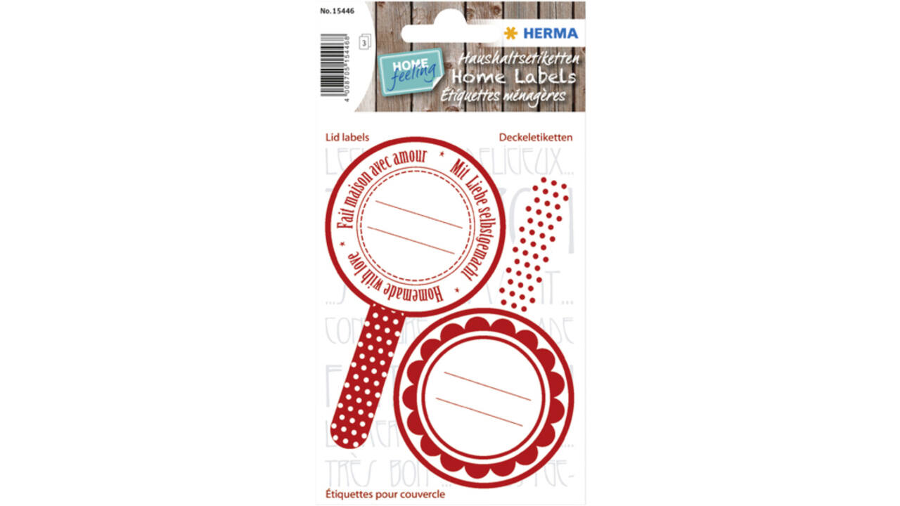 Etiket HERMA 15446 keuken new look rood