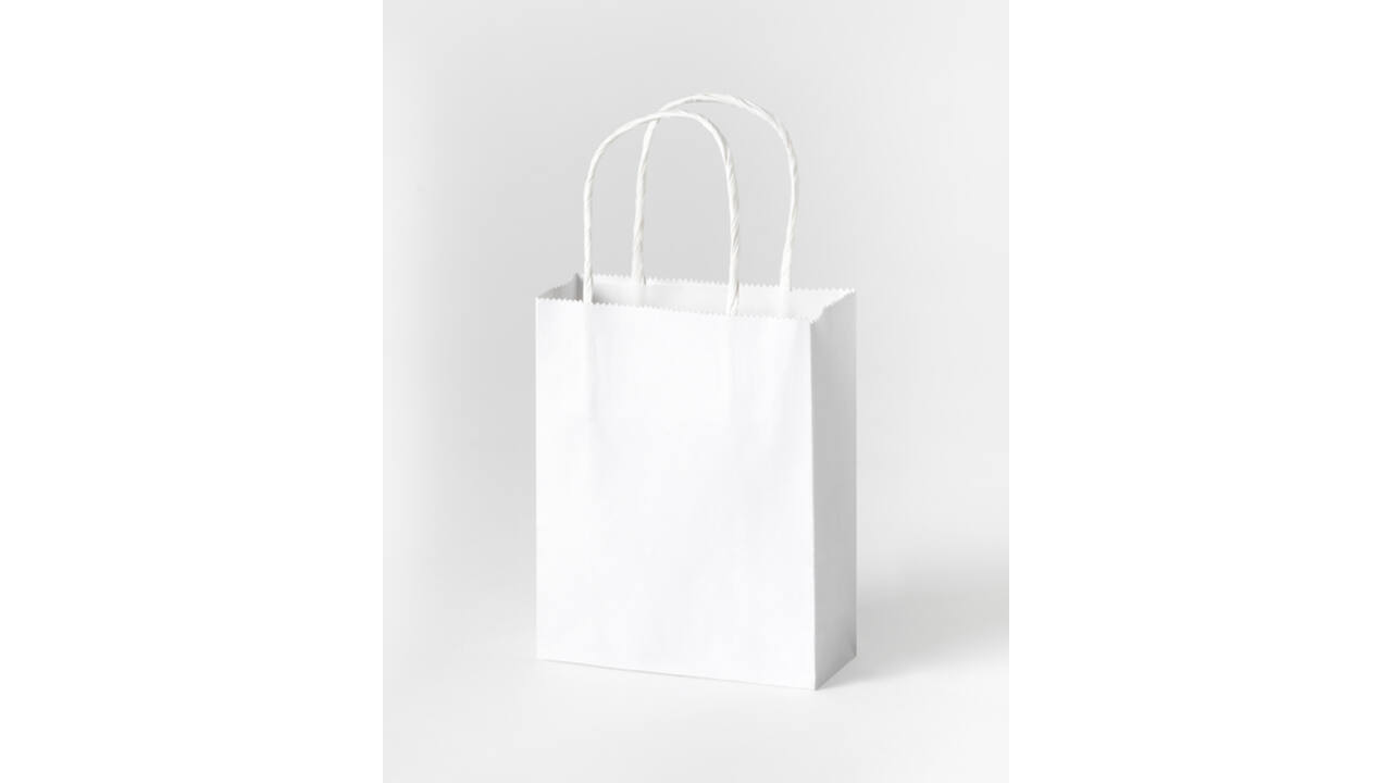 Tas met handvat Folia kraftpapier 110gr 12x15x5.5cm 20 stuks wit