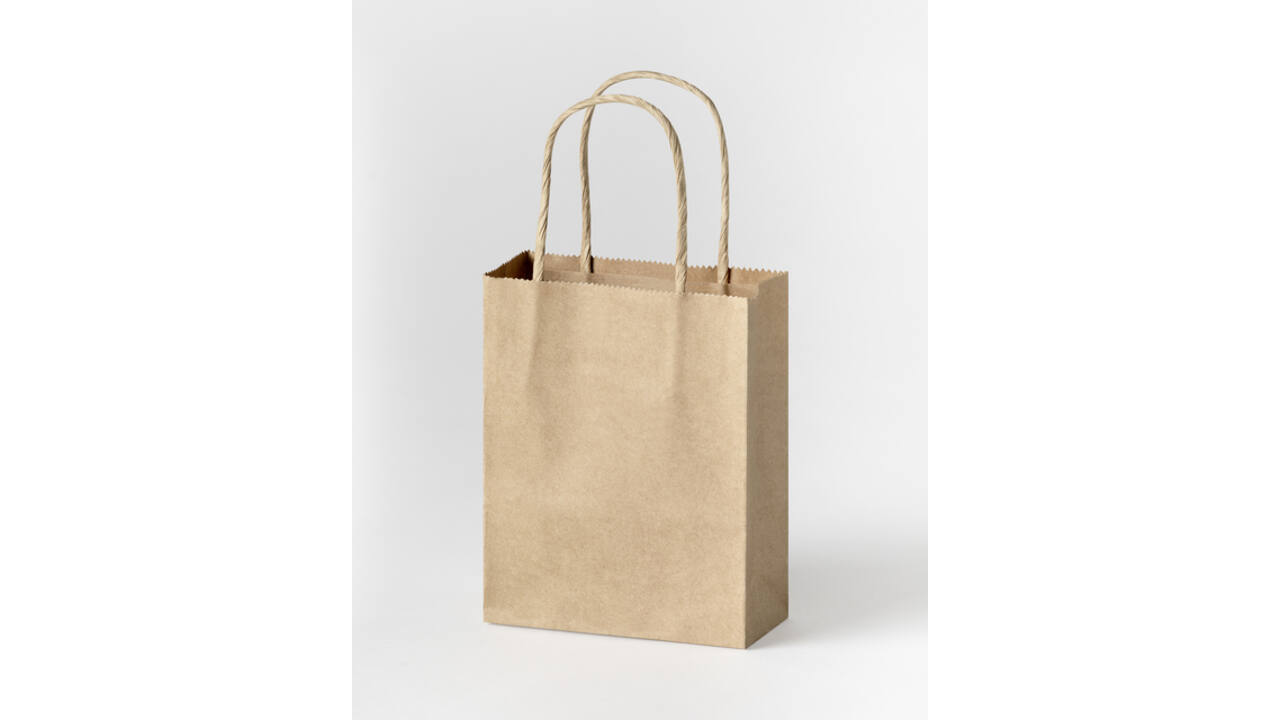 Tas met handvat Folia kraftpapier 125gr 12x15x5.5cm 20 stuks naturel