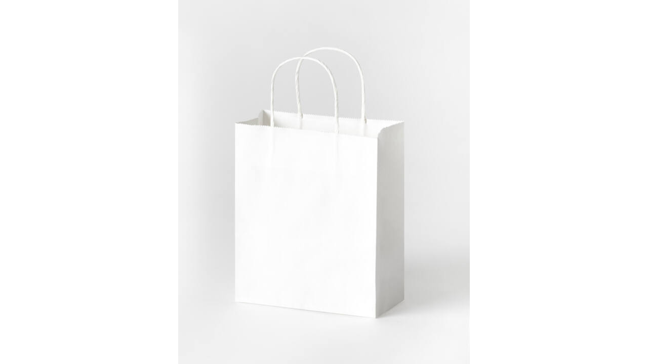 Tas met handvat Folia kraftpapier 110gr 18x21x8cm 20 stuks wit