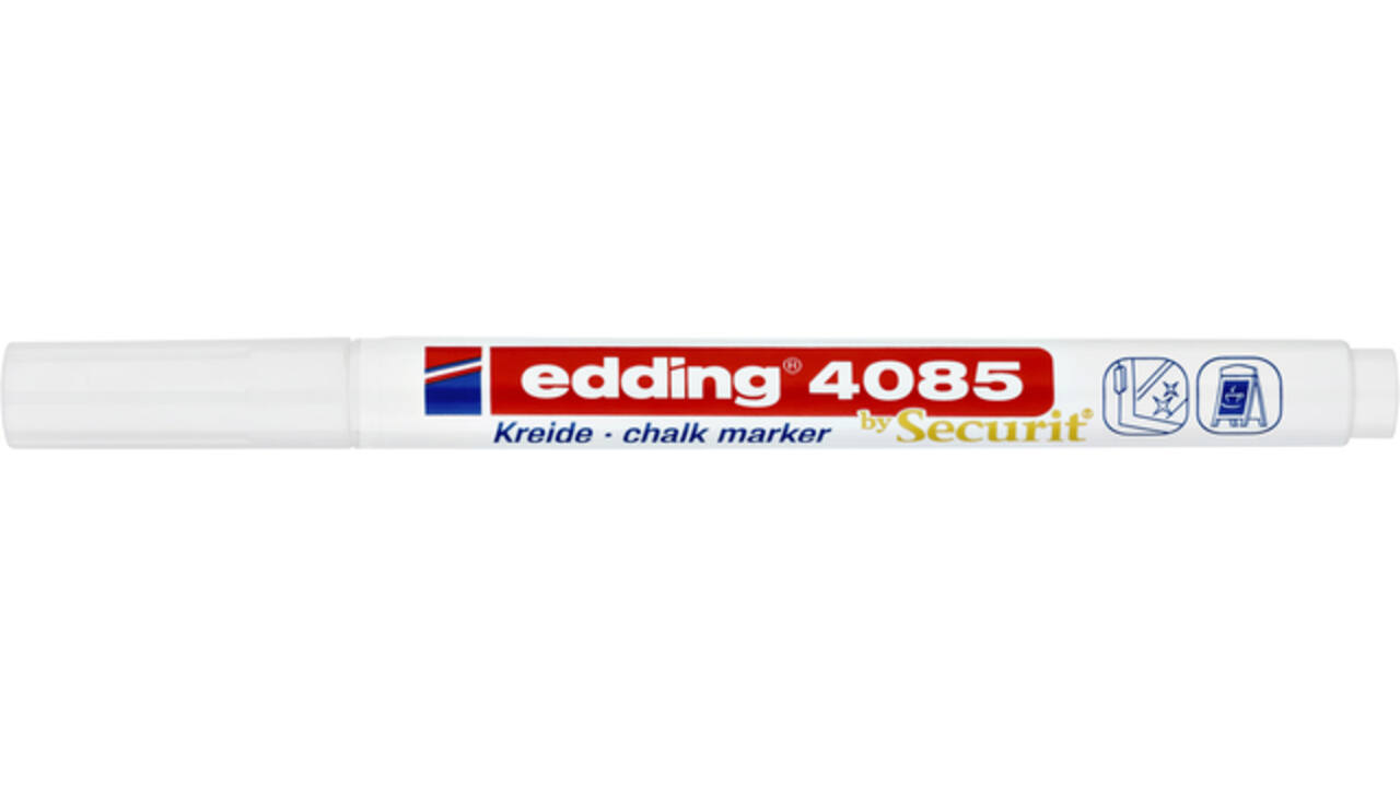 Krijtstift edding 4085 by Securit rond 1-2mm wit