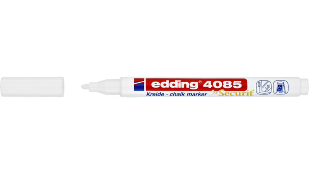 Krijtstift edding 4085 by Securit rond 1-2mm wit