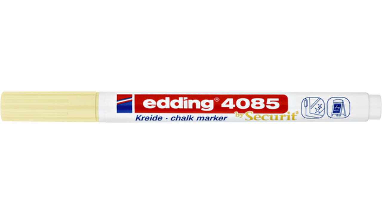 Krijtstift edding 4085 by Securit rond 1-2mm pastel geel