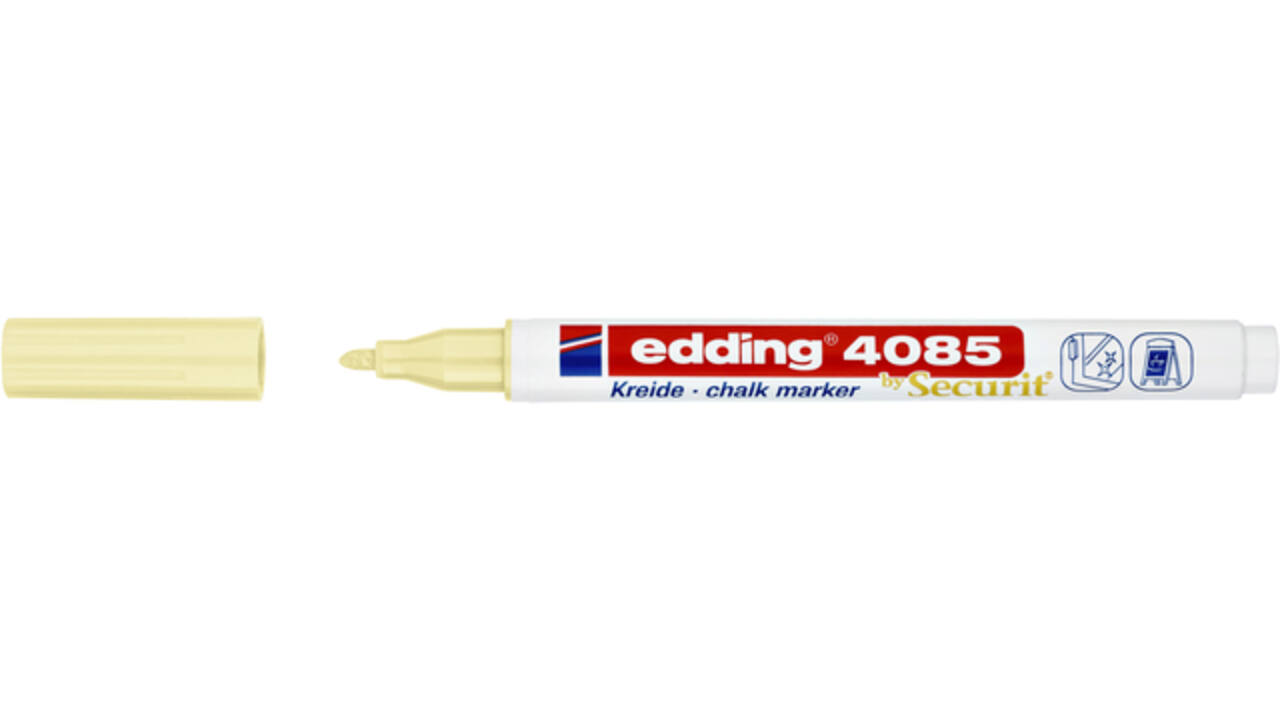 Krijtstift edding 4085 by Securit rond 1-2mm pastel geel