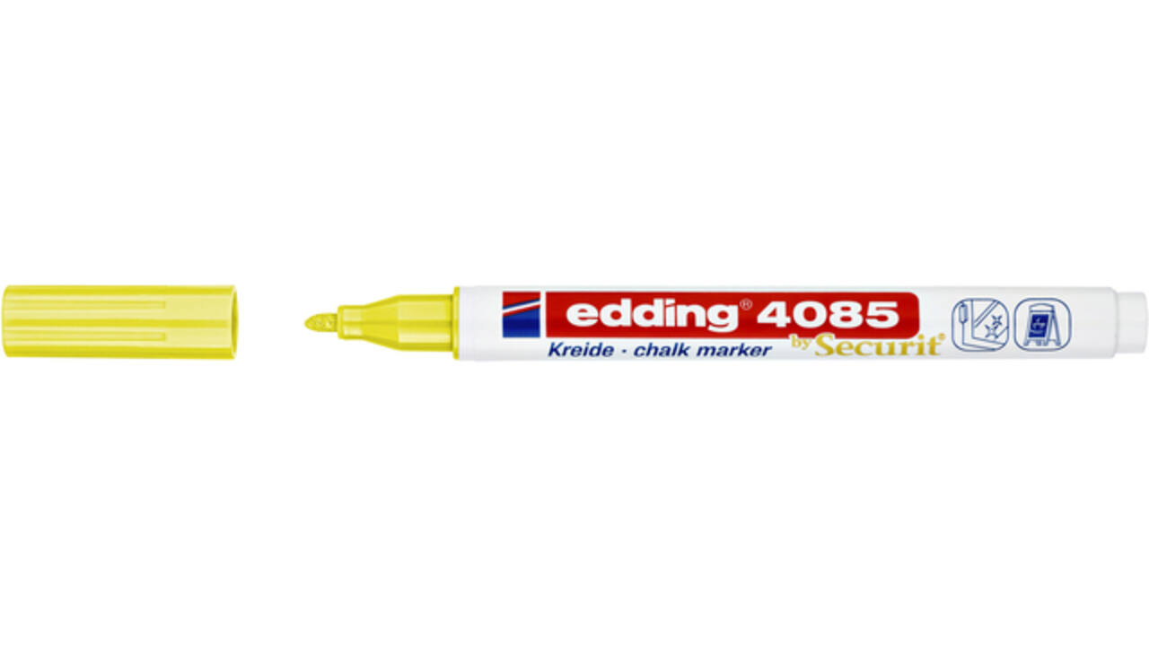 Krijtstift edding 4085 by Securit rond 1-2mm neon geel