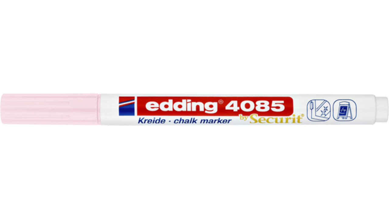 Krijtstift edding 4085 by Securit rond 1-2mm pastel roze
