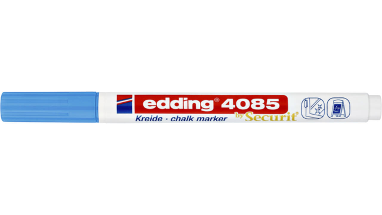 Krijtstift edding 4085 by Securit rond 1-2mm lichtblauw