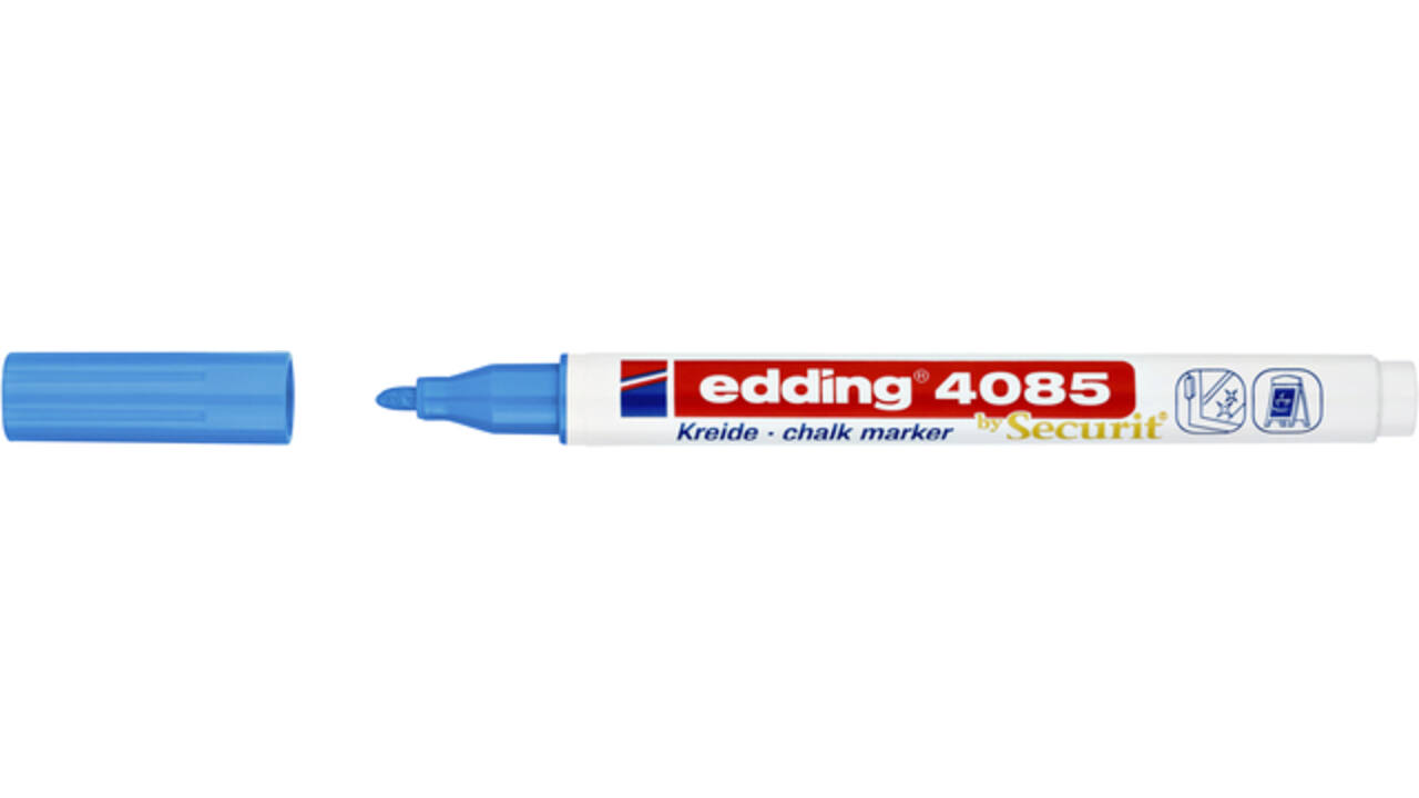 Krijtstift edding 4085 by Securit rond 1-2mm lichtblauw