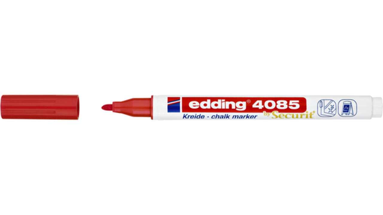 Krijtstift edding 4085 by Securit rond 1-2mm rood