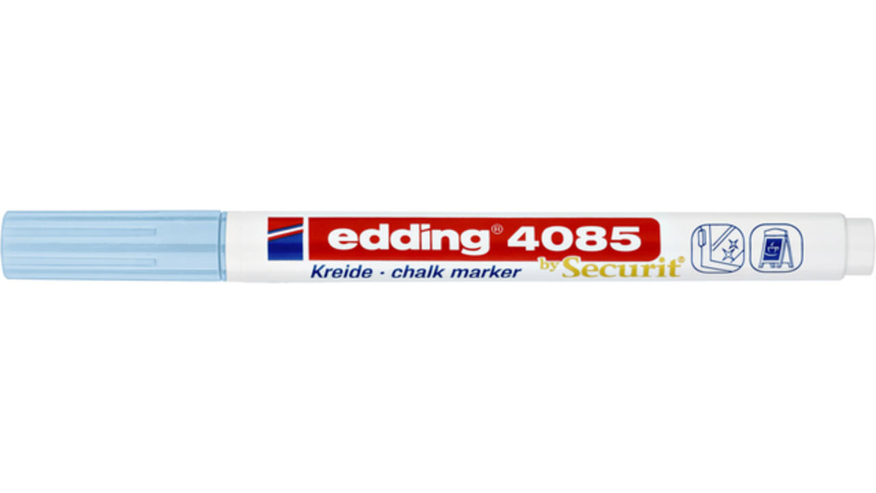 Krijtstift edding 4085 by Securit rond 1-2mm pastel blauw