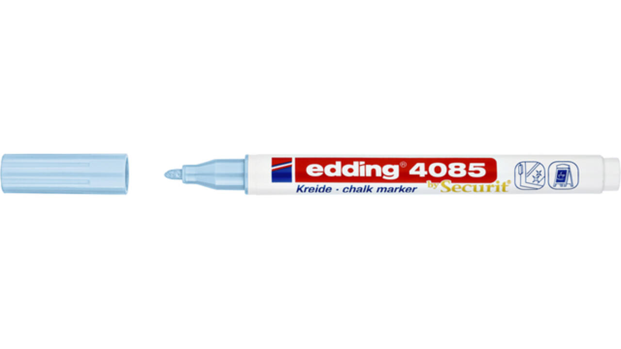 Krijtstift edding 4085 by Securit rond 1-2mm pastel blauw