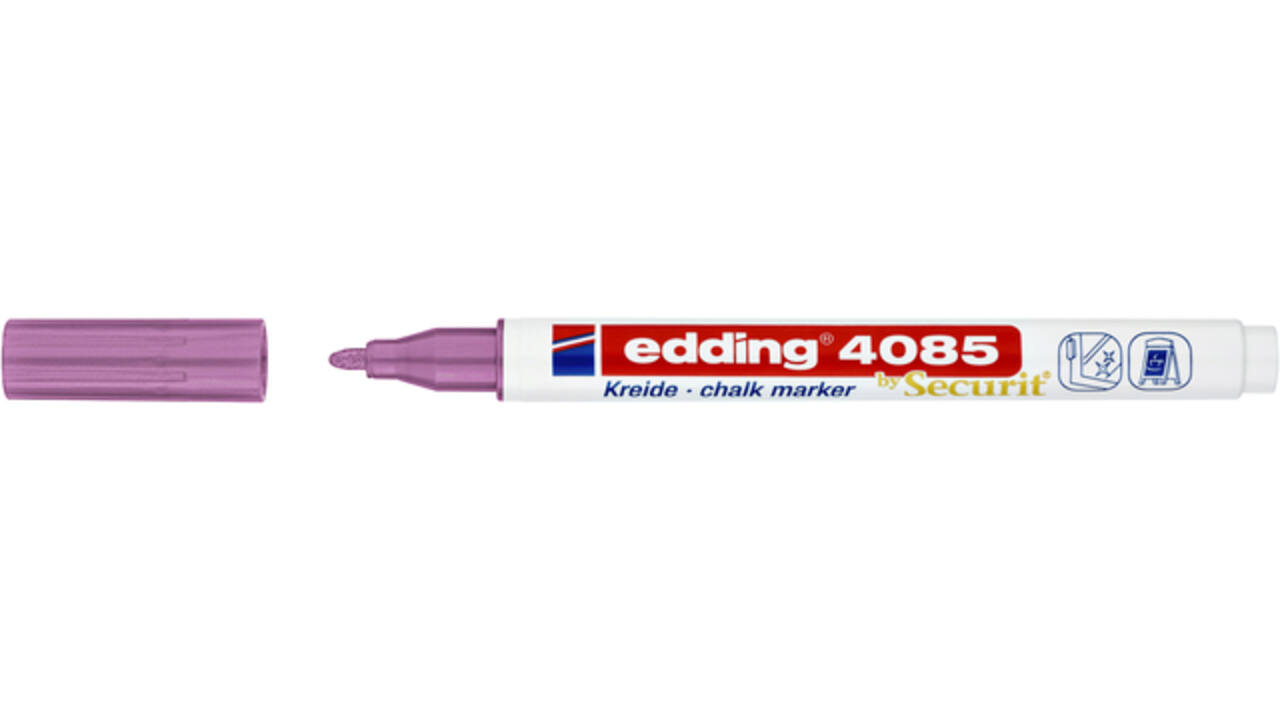 Krijtstift edding 4085 by Securit rond 1-2mm metallic roze