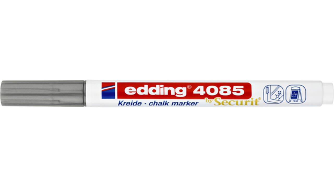 Krijtstift edding 4085 by Securit rond 1-2mm zilver