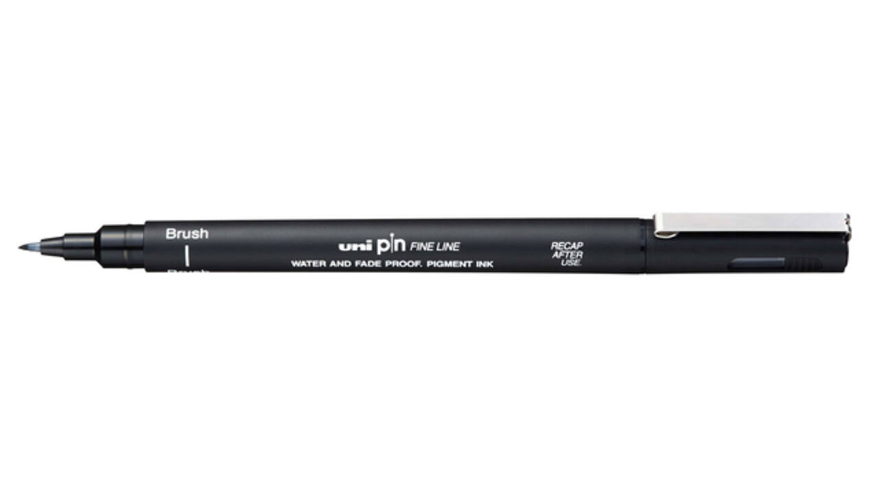 Fineliner Uni-ball Pin brush fijn zwart