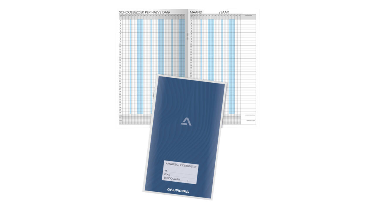 Aanwezigheidsregister Aurora 155x260mm Nederlandstalig 56 pagina's