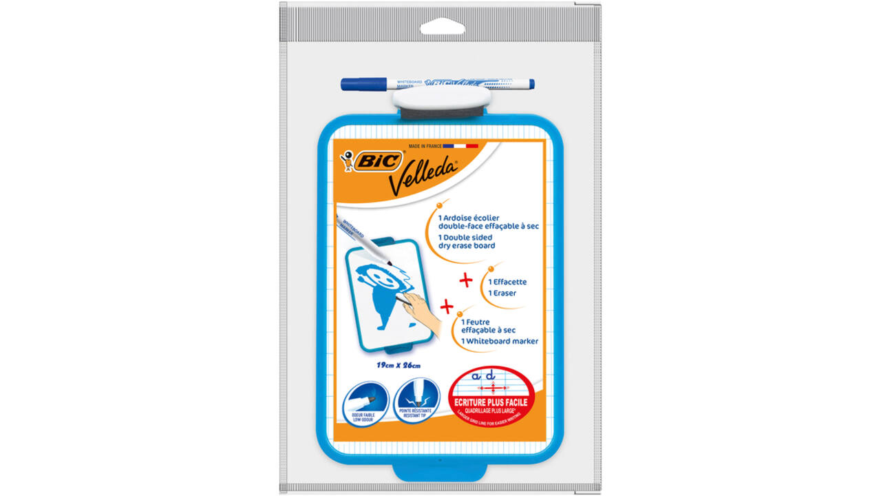 Whiteboard Bic Velleda 19x26cm inclusief stift en wisser