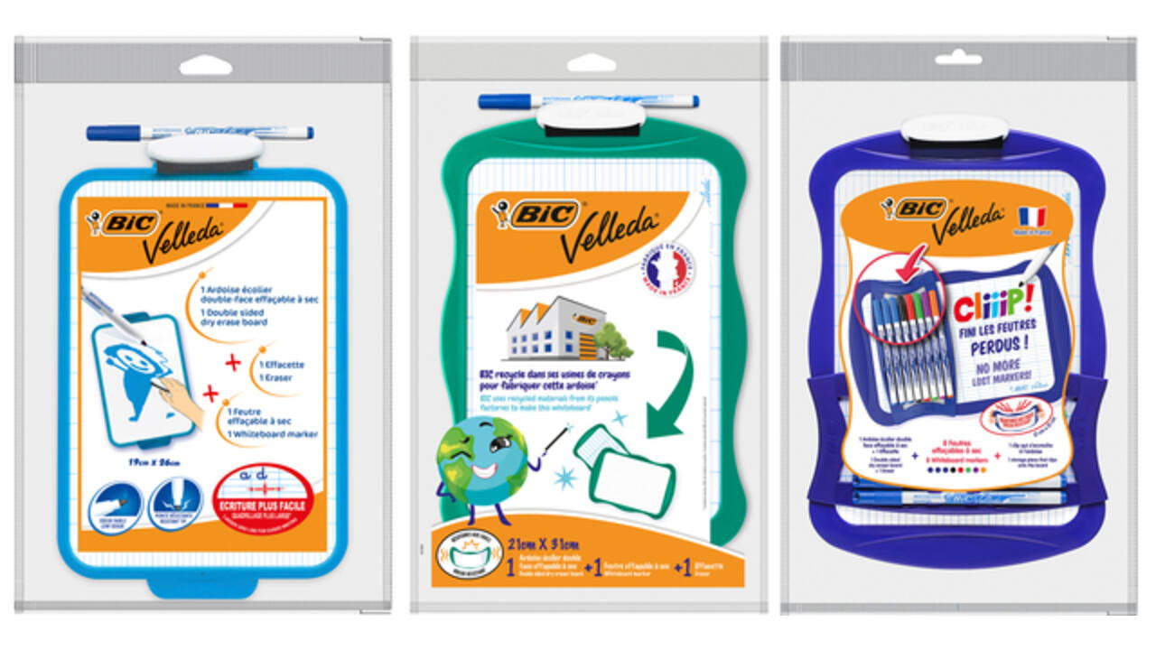 Whiteboard Bic Velleda 19x26cm inclusief stift en wisser