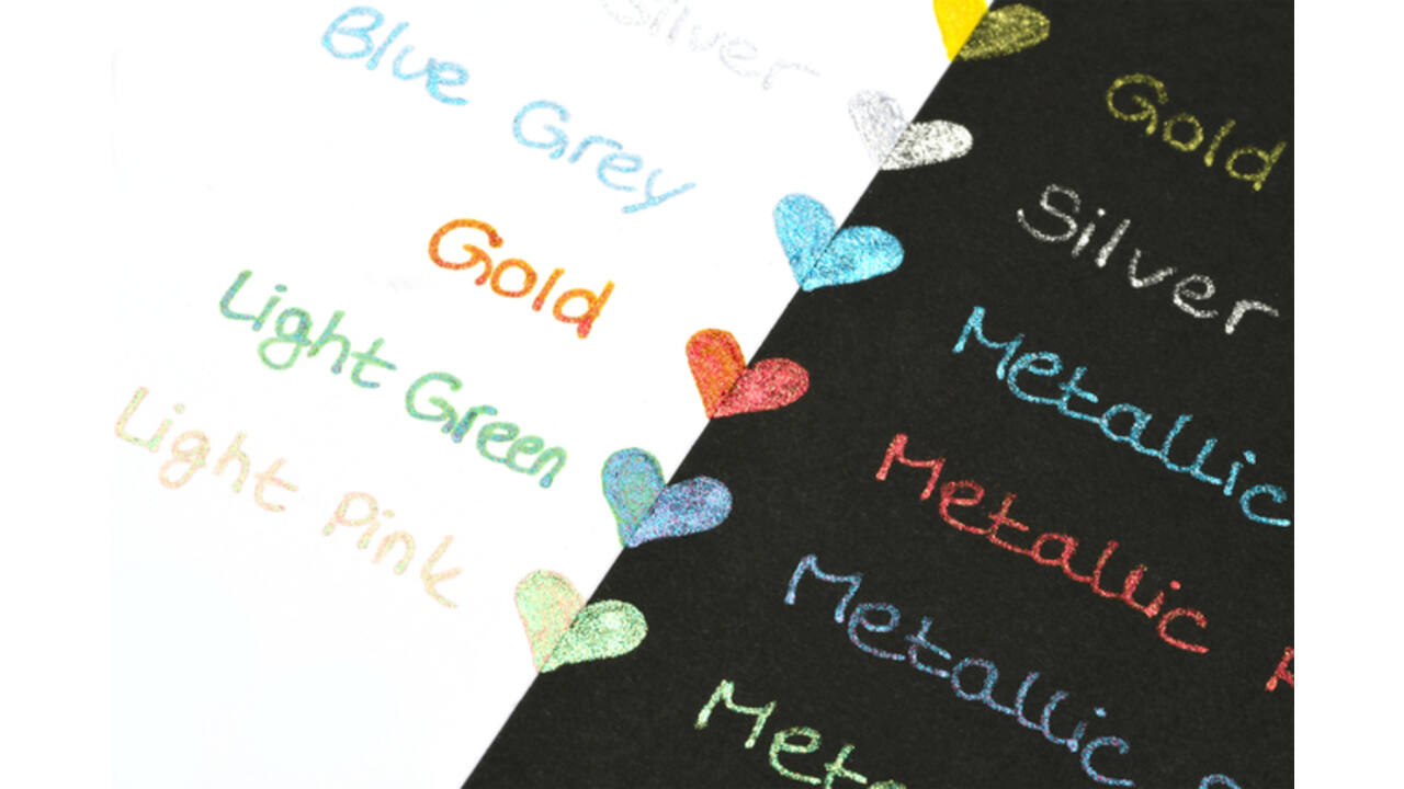 Gelschrijver Pentel K110 Dual medium metallic assorti 8 kleuren
