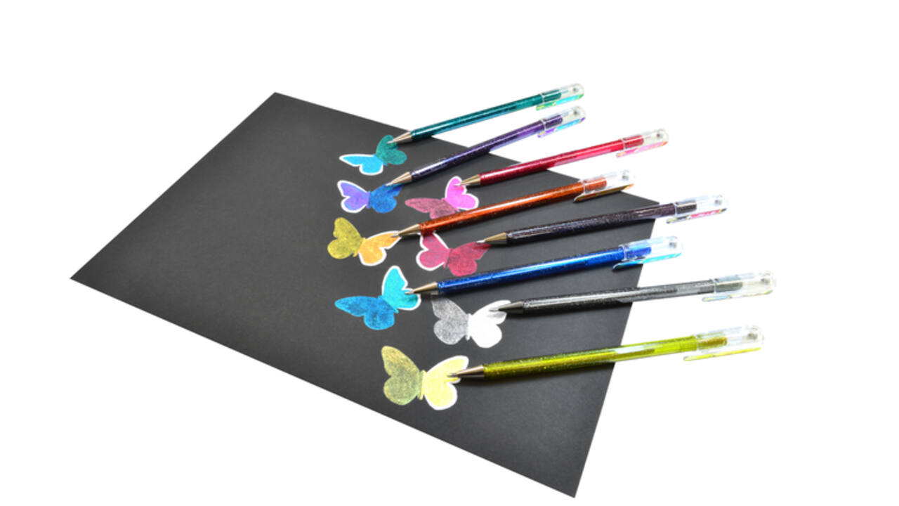 Gelschrijver Pentel K110 Dual medium metallic assorti 8 kleuren