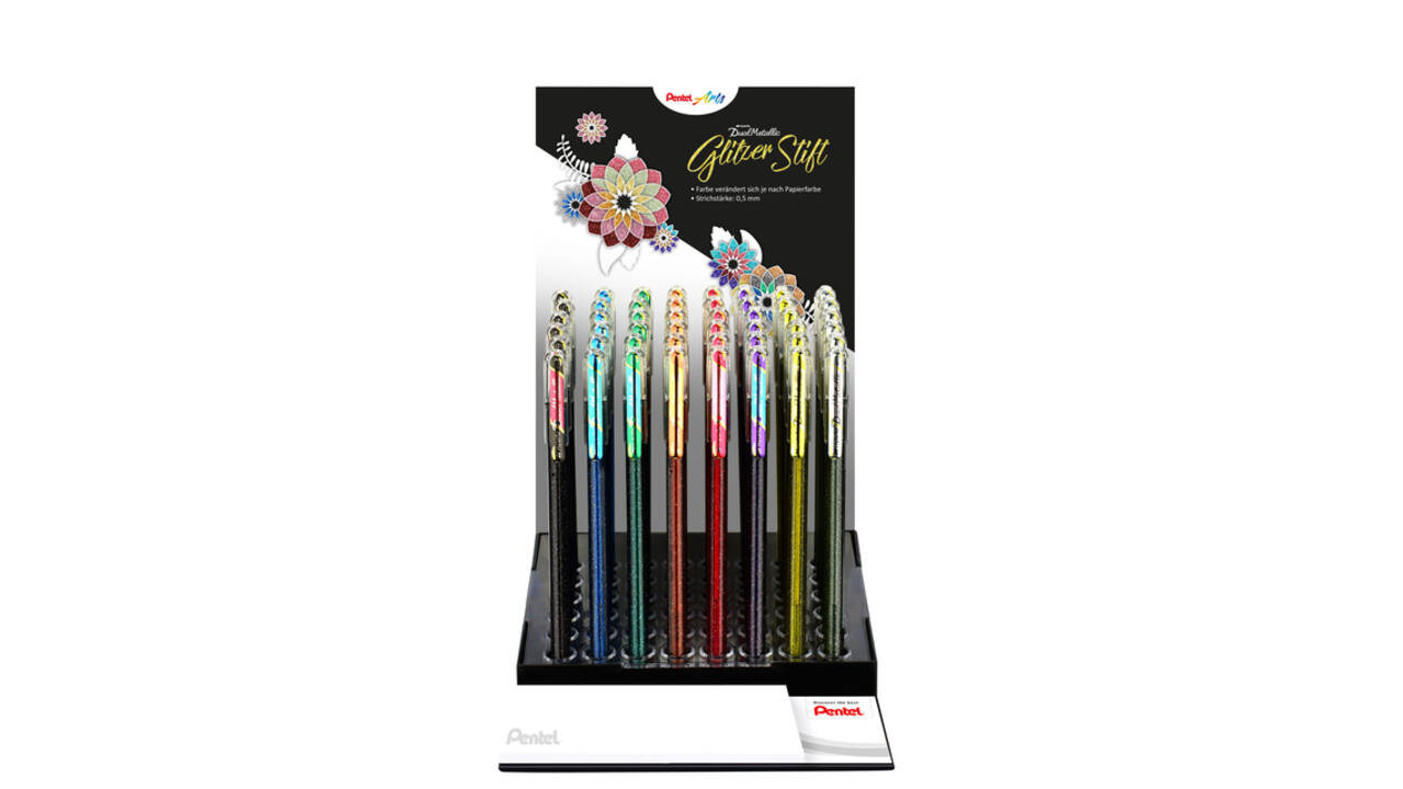 Gelschrijver Pentel K110 Dual medium metallic assorti 8 kleuren
