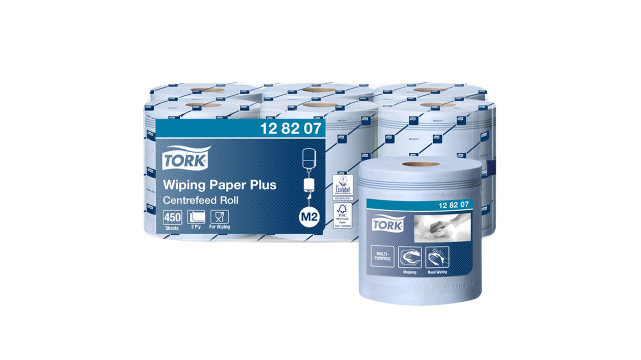 Poetspapier Tork M2 Plus Advanced 2-laags 158m blauw 128207