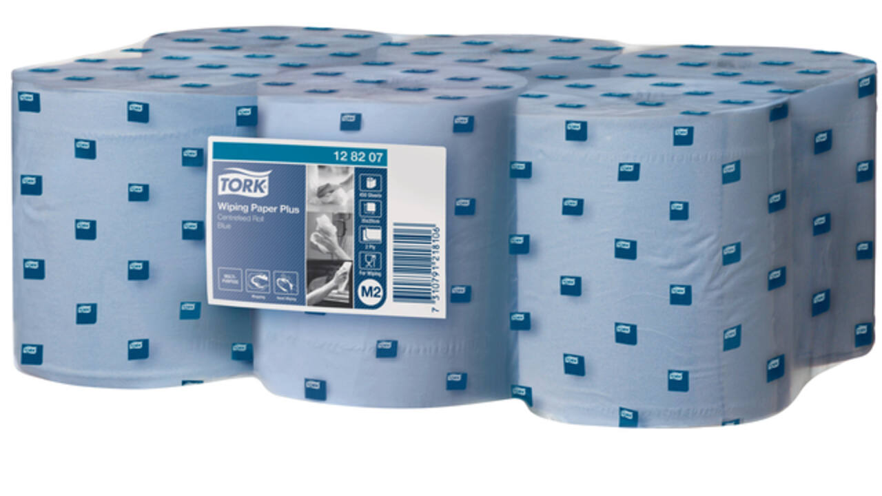 Poetspapier Tork M2 Plus Advanced 2-laags 158m blauw 128207