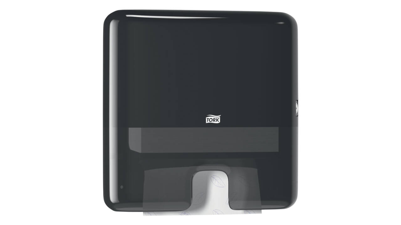 Handdoekdispenser Tork H2 Elevation Xpress klein zwart 552108