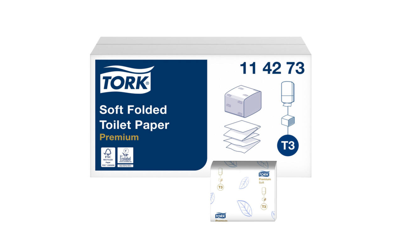 Toiletpapier Tork T3 Premium gevouwen 2-laags 110x190mm wit 114273