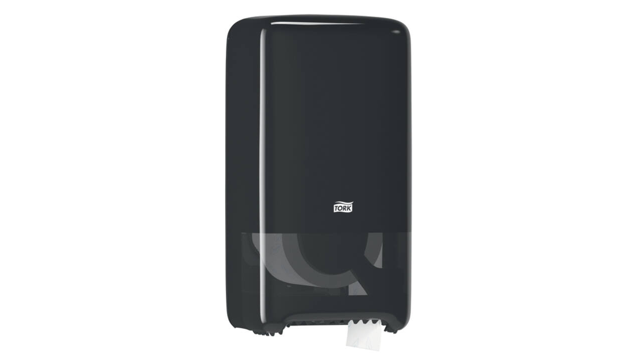 Toiletpapierdispenser Tork T6 Elevation medium duo zwart 557508