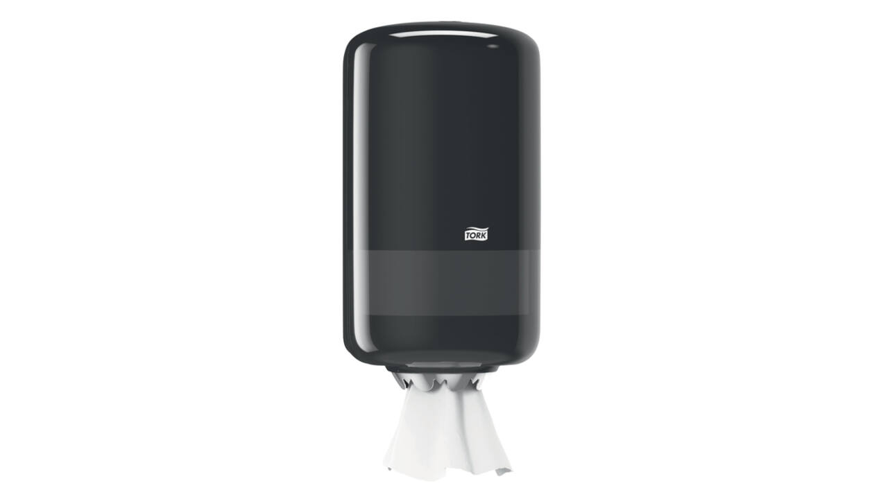 Poetspapierdispenser Tork M1 Elevation klein zwart 558008