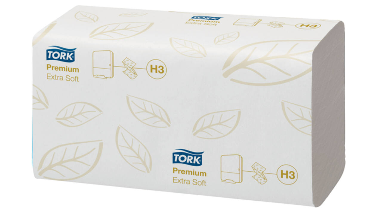 Handdoek Tork H3 Premium singlefold 2-laags 226x230mm 15x200 vel wit 100278