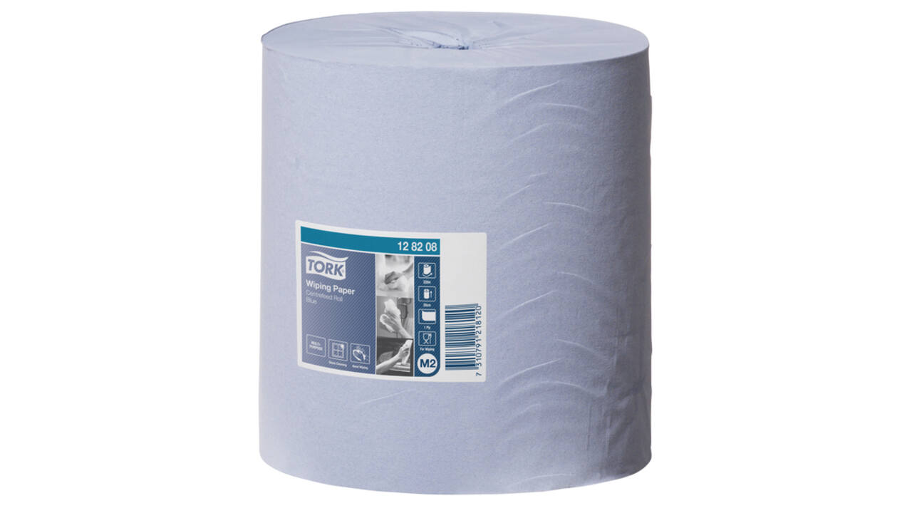 Poetspapier Tork M2 Advanced 1-laags 320m blauw 128208