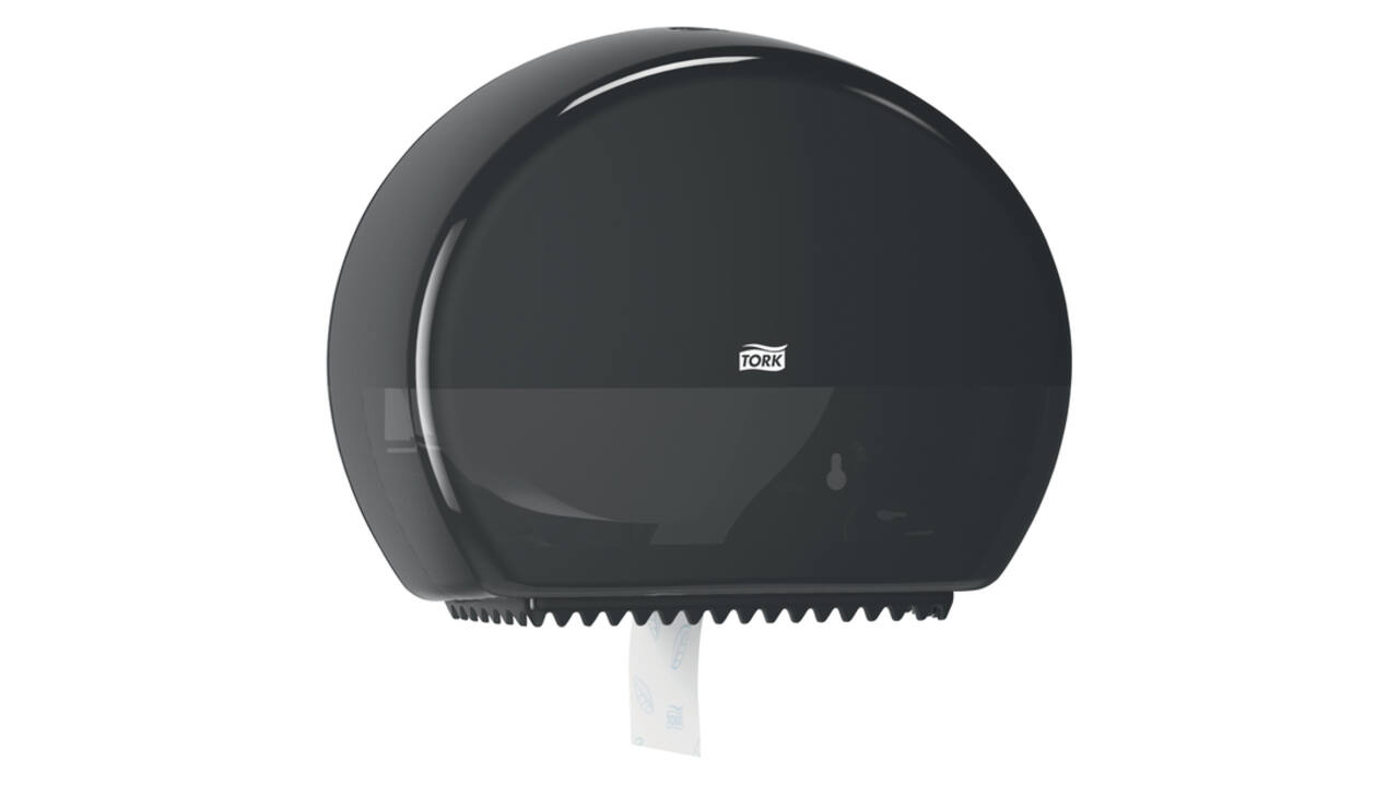 Toiletpapierdispenser Tork T2 Elevation jumbo klein zwart 555008