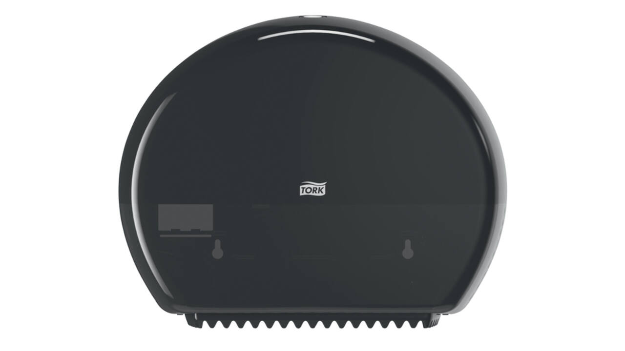 Toiletpapierdispenser Tork T2 Elevation jumbo klein zwart 555008