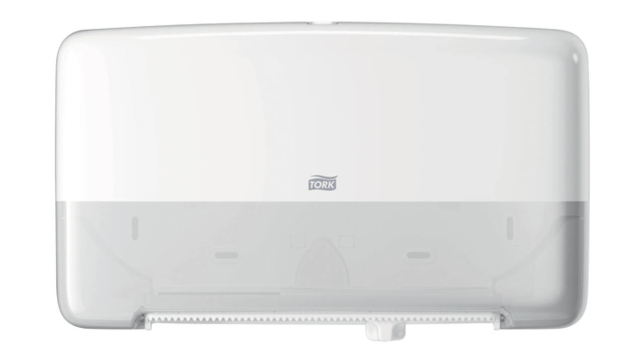 Toiletpapierdispenser Tork T2 Elevation jumbo klein duo wit 555500