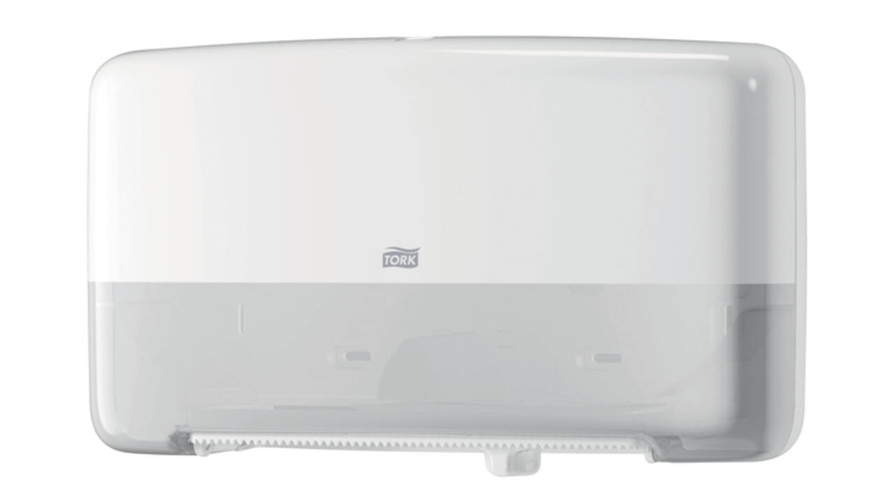 Toiletpapierdispenser Tork T2 Elevation jumbo klein duo wit 555500