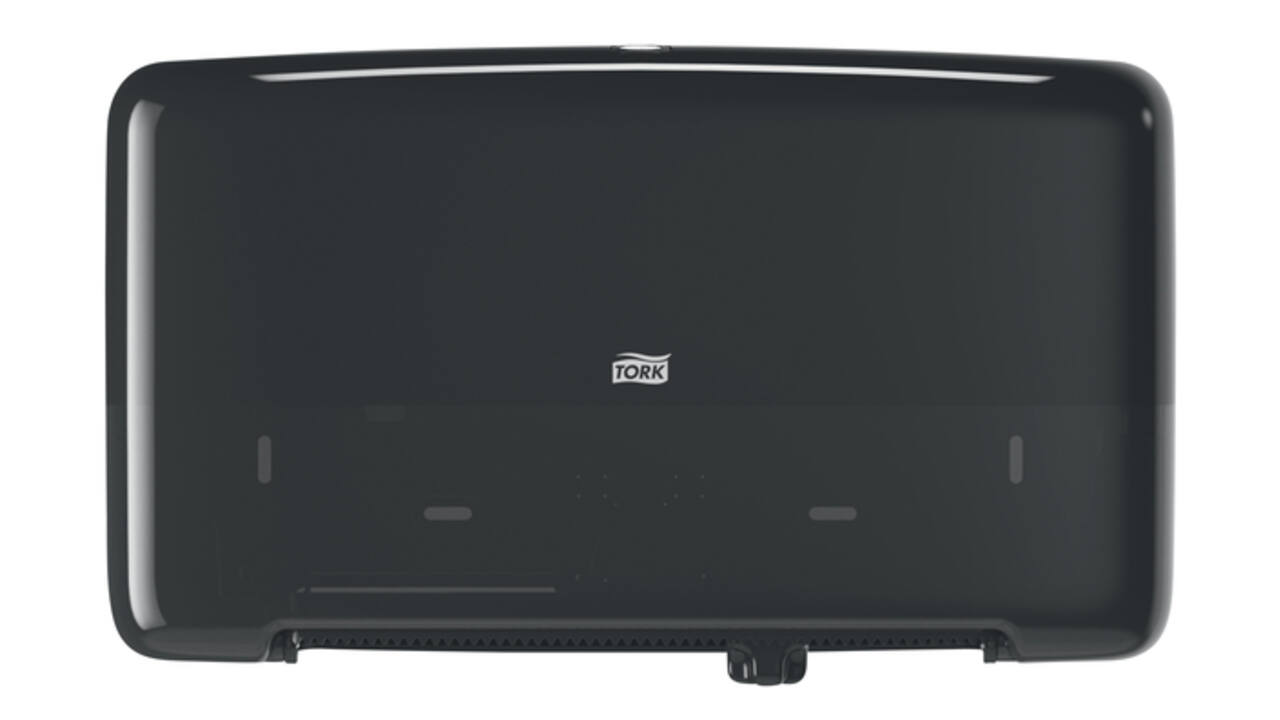 Toiletpapierdispenser Tork T2 Elevation jumbo klein duo zwart 555508